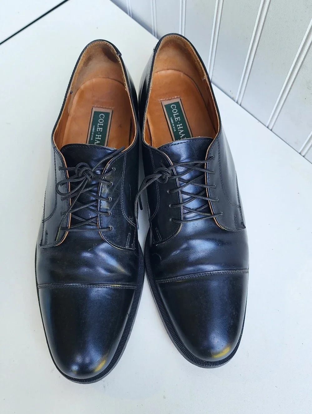 Cole Haan Men’s Black Leather Oxford Dress Shoes  Made In The USA Sz 14 A Narrow